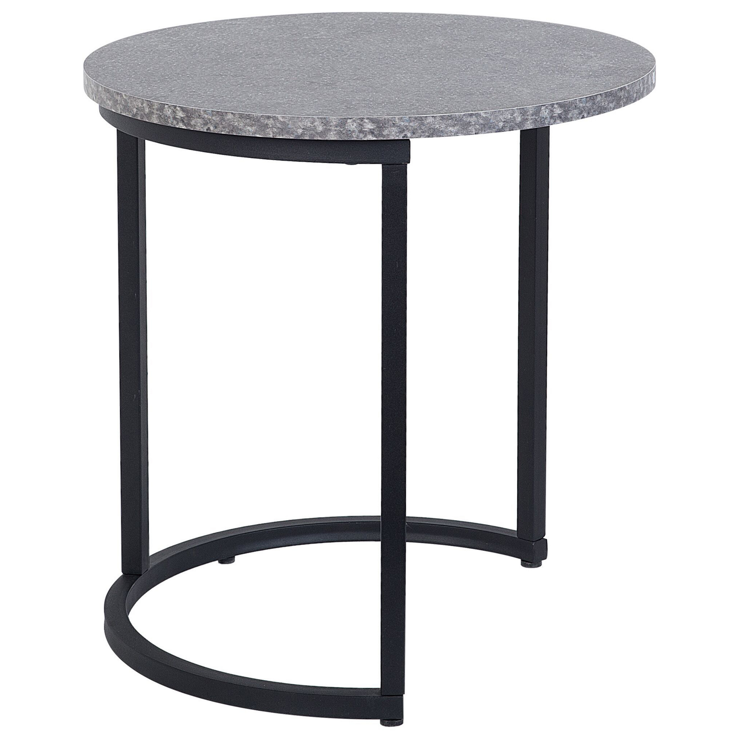Beistelltisch 2er Set Betonoptik grau / schwarz rund DIXIE