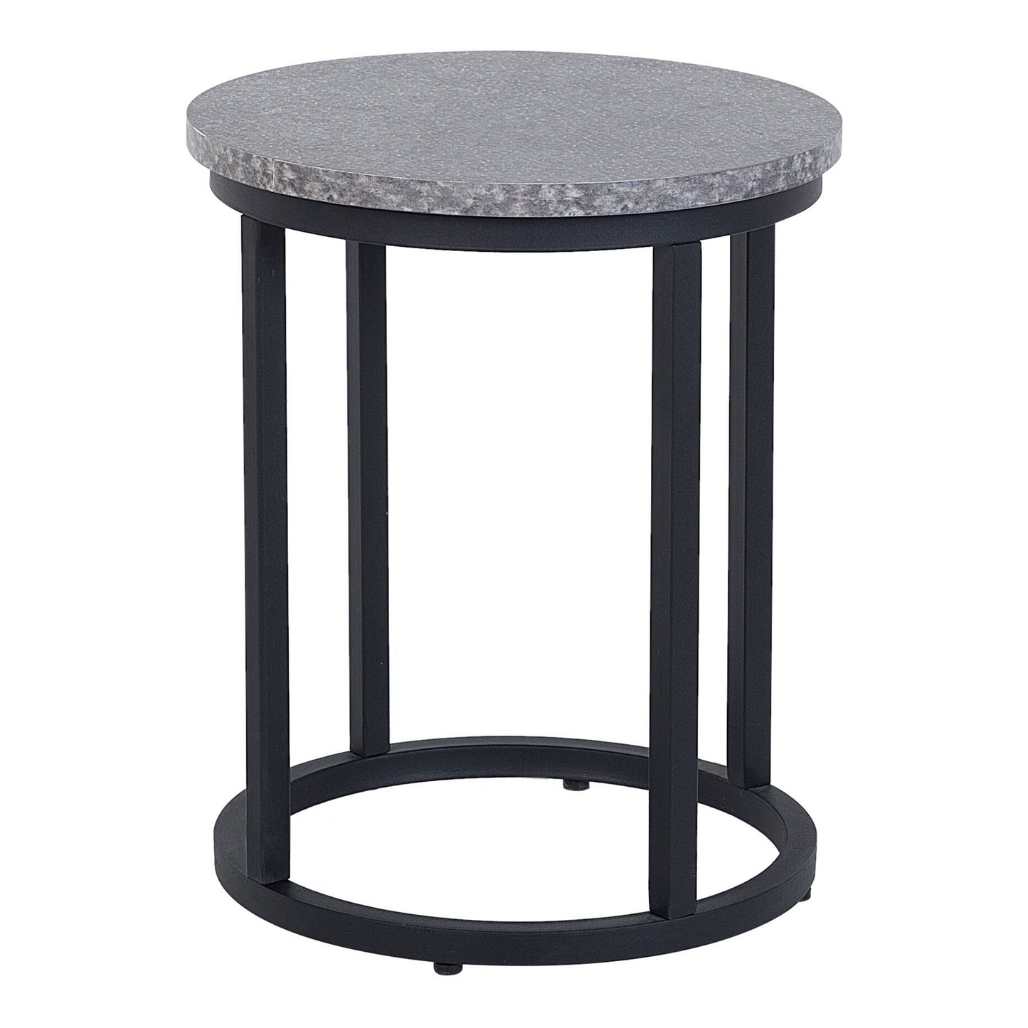 Beistelltisch 2er Set Betonoptik grau / schwarz rund DIXIE