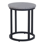 Beistelltisch 2er Set Betonoptik grau / schwarz rund DIXIE