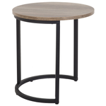 Beistelltisch 2er Set dunkler Holzfarbton / schwarz rund DIXIE