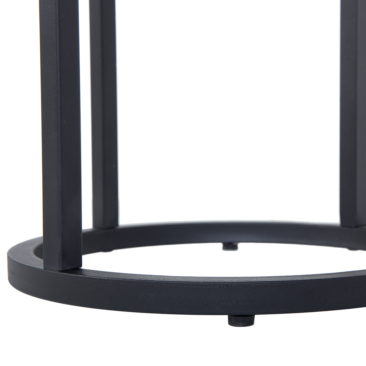 Beistelltisch 2er Set dunkler Holzfarbton / schwarz rund DIXIE