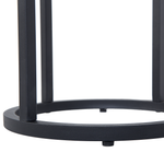 Beistelltisch 2er Set dunkler Holzfarbton / schwarz rund DIXIE