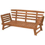 Gartenbank mit Auflage PORTICI 210 cm Eukalyptusholz Hellbraun / Taupe