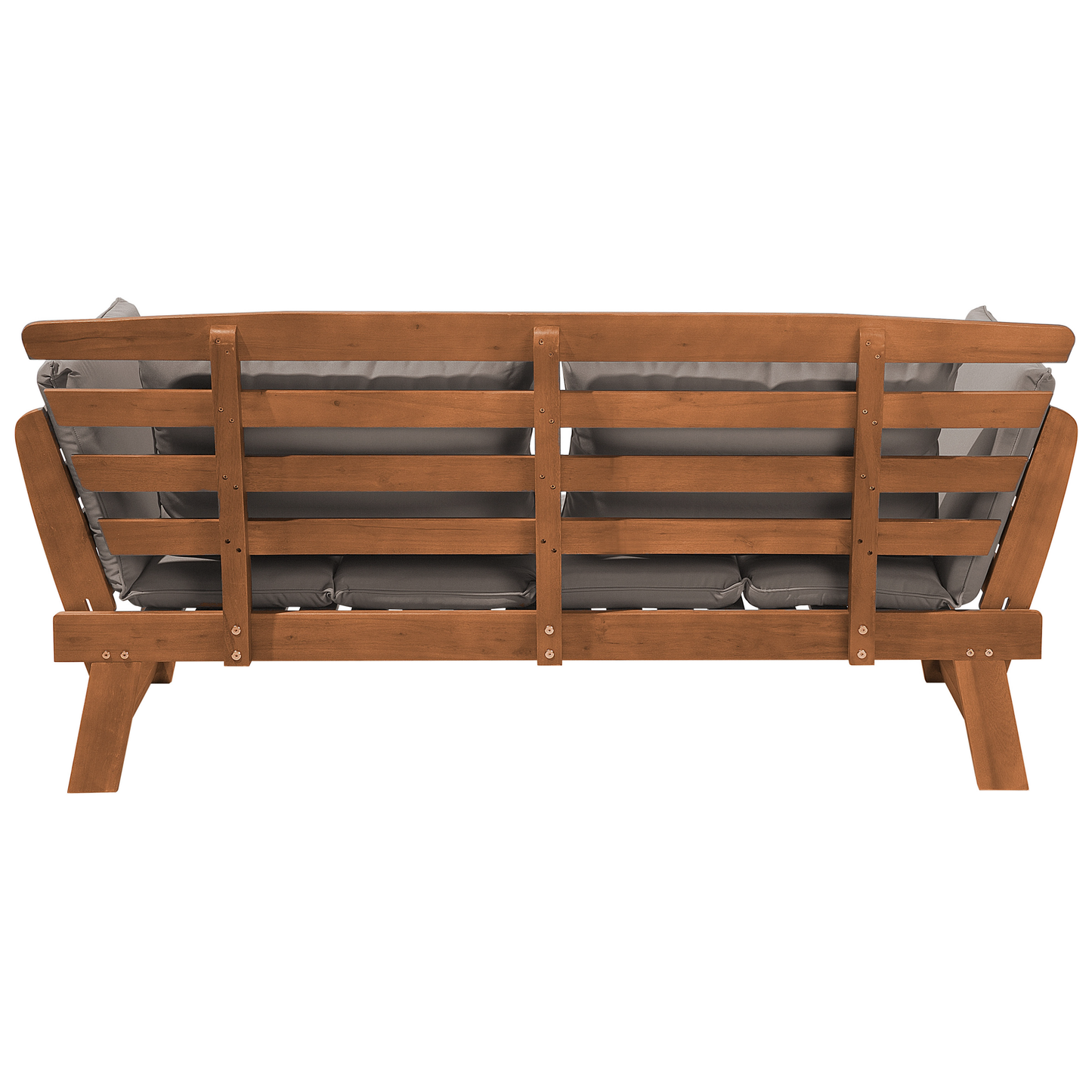 Gartenbank mit Auflage PORTICI 210 cm Eukalyptusholz Hellbraun / Taupe