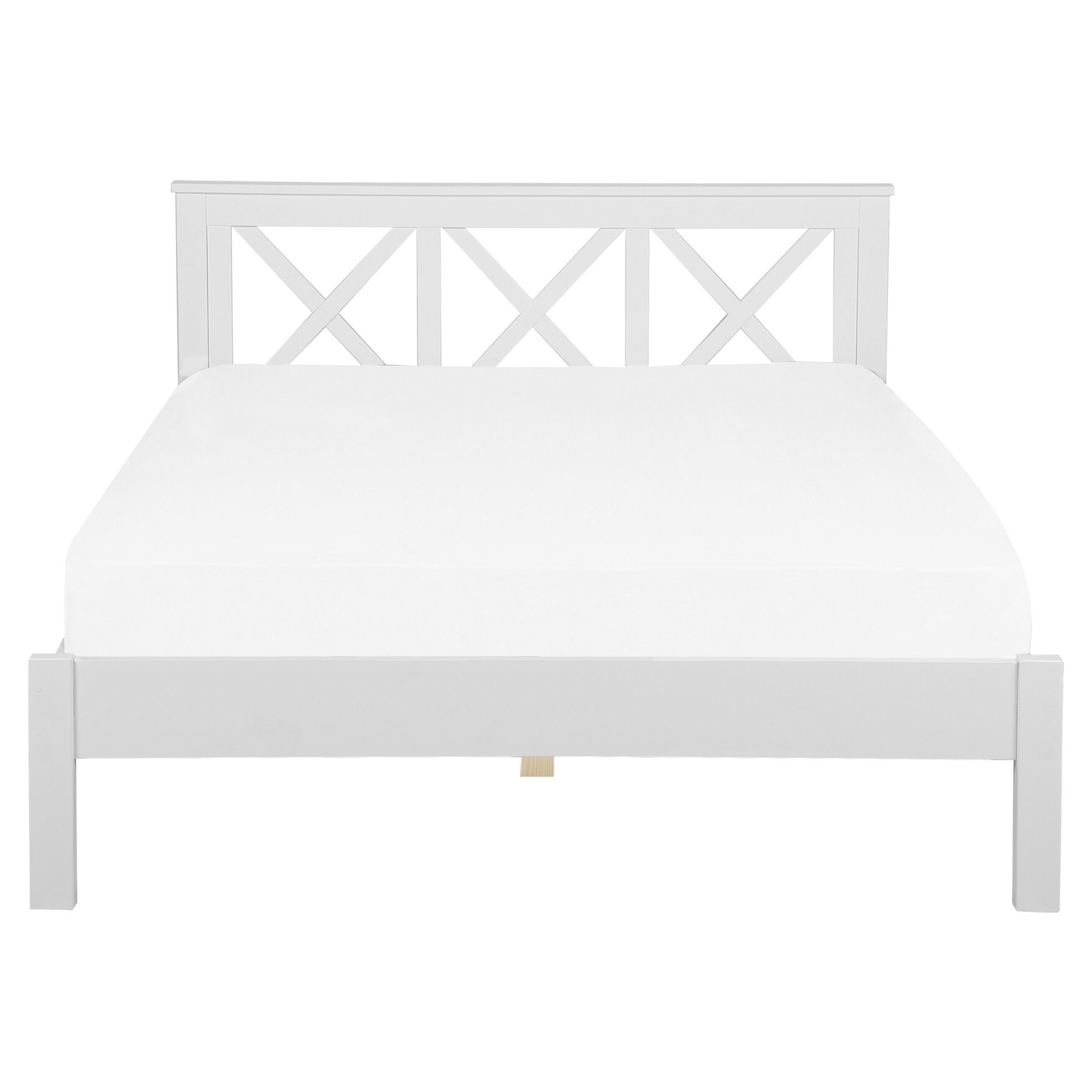 Bett mit Lattenrost Kiefernholz TANNAY 160 x 200 cm Weiss