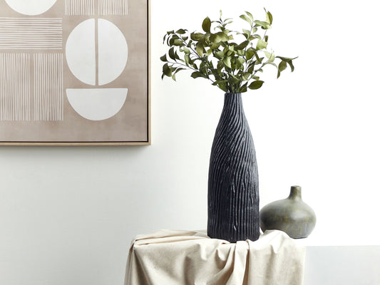 Dekovase FLORENTIA Keramik 50 cm Schwarz