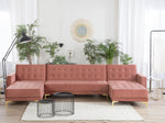 Schlafsofa U-förmig Samtstoff rosa ABERDEEN