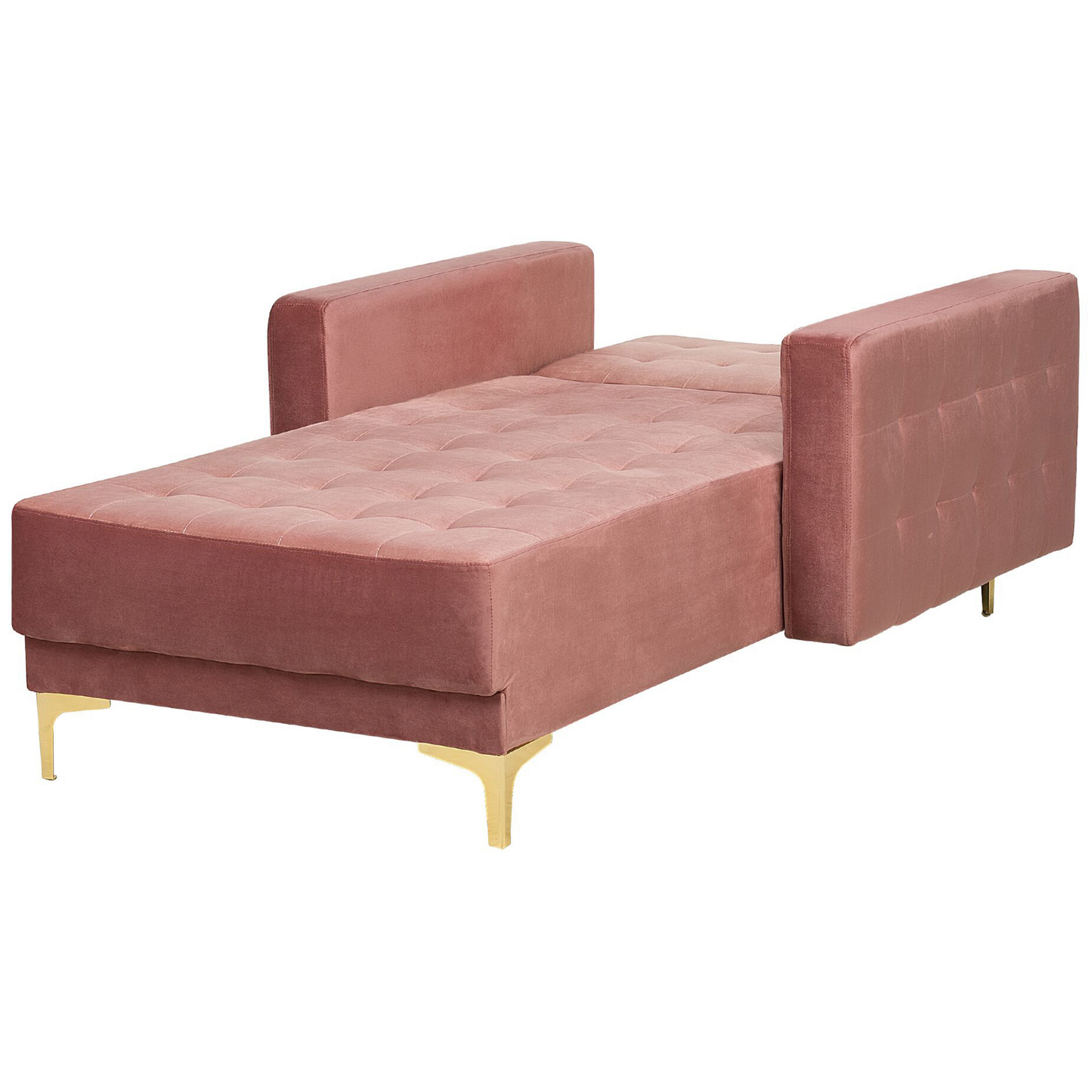Chaiselongue Samtstoff rosa / gold ABERDEEN