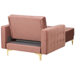 Chaiselongue Samtstoff rosa / gold ABERDEEN