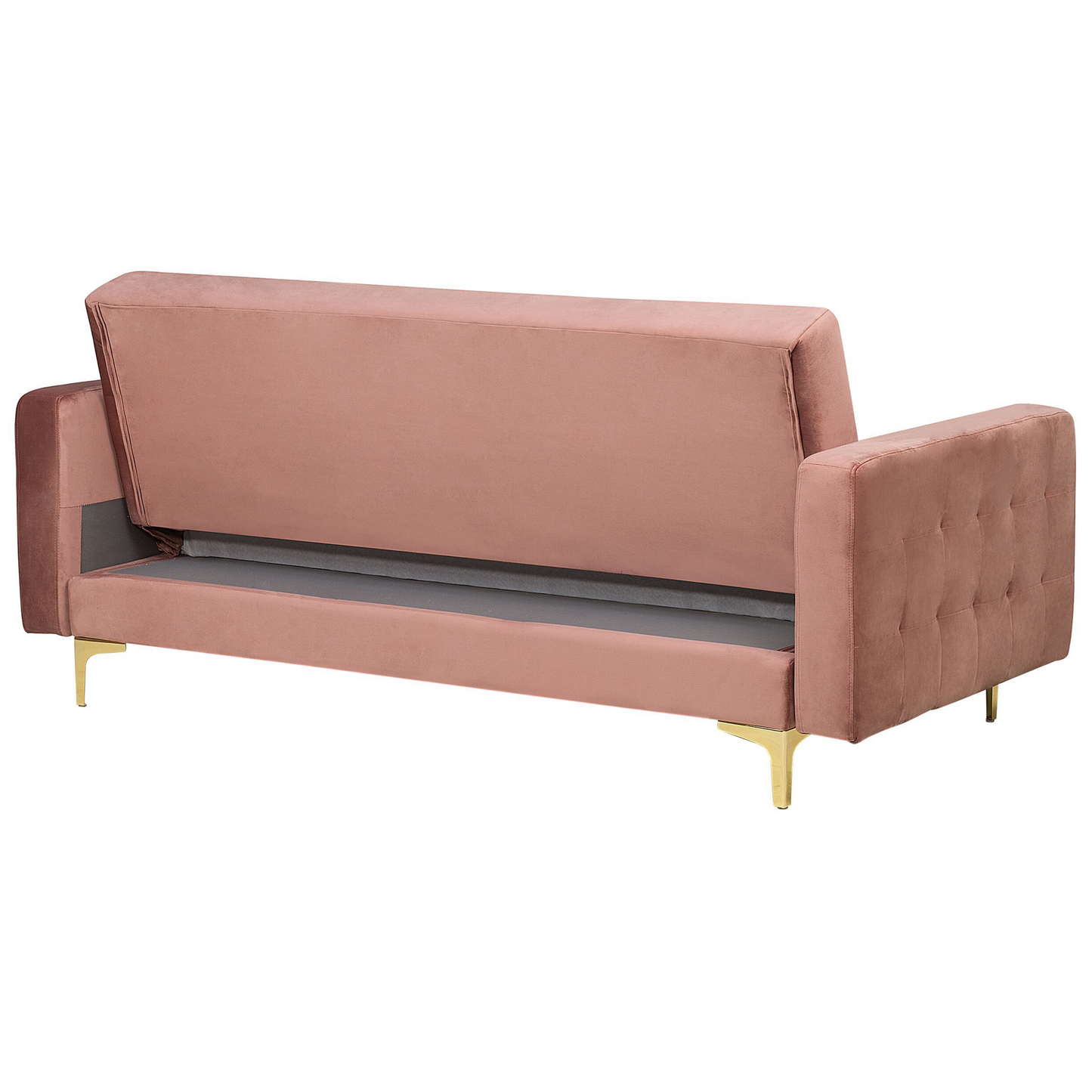 Schlafsofa 3-Sitzer Samtstoff rosa ABERDEEN