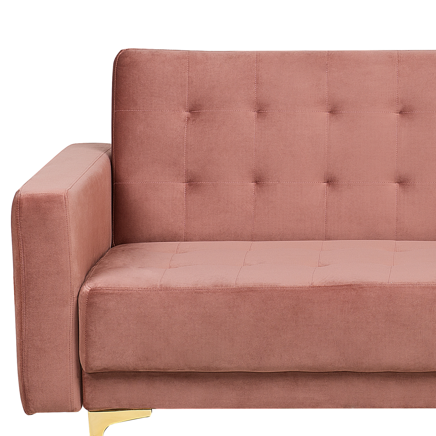 Schlafsofa 3-Sitzer Samtstoff rosa ABERDEEN