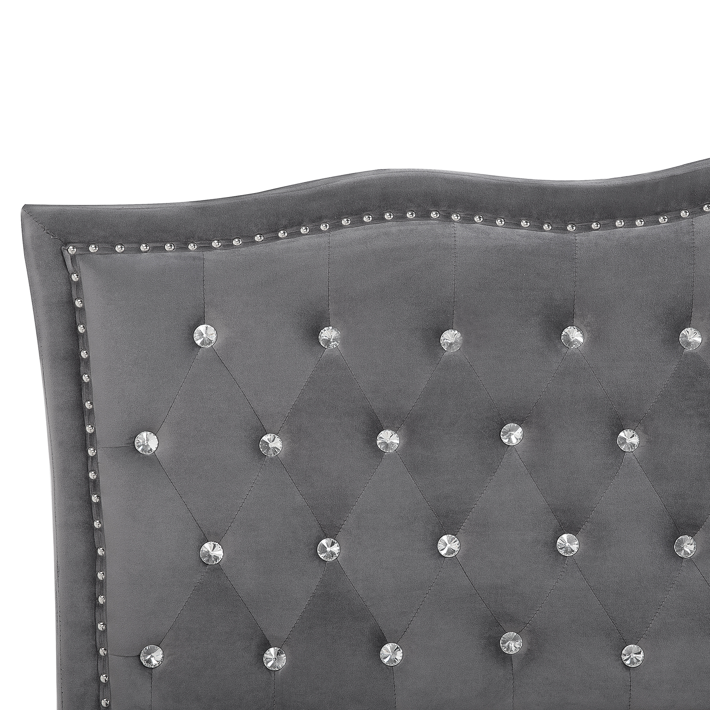 Bett mit Stauraum Samtstoff METZ 140 x 200 cm Dunkelgrau