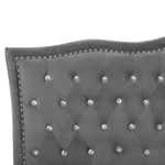Bett mit Stauraum Samtstoff METZ 140 x 200 cm Dunkelgrau