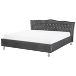 Bett Samtstoff dunkelgrau Bettkasten 180 x 200 cm METZ
