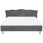 Bett Samtstoff dunkelgrau Bettkasten 180 x 200 cm METZ