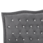 Bett Samtstoff dunkelgrau Bettkasten 180 x 200 cm METZ