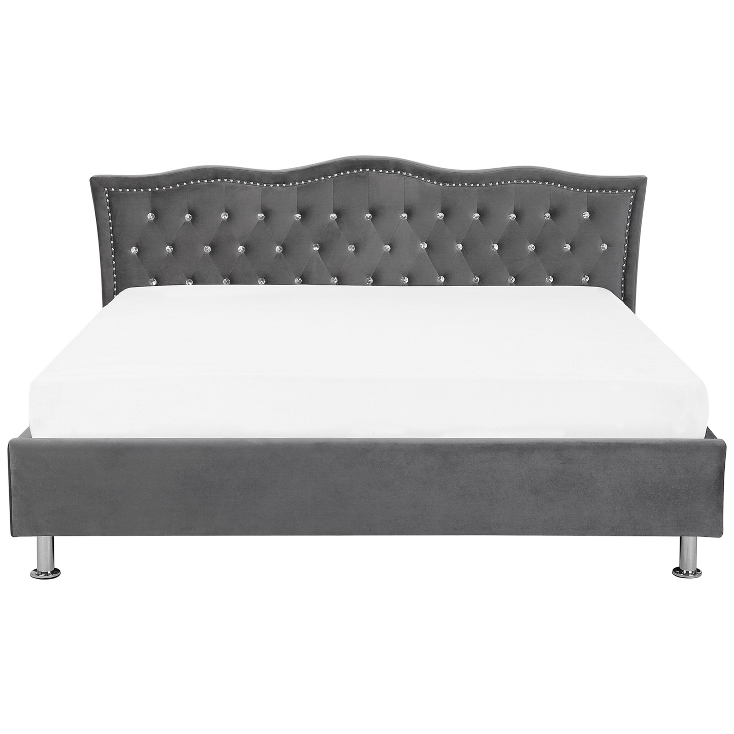 Bett mit Lattenrost Samtstoff METZ 180 x 200 cm Dunkelgrau