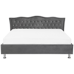 Bett mit Lattenrost Samtstoff METZ 180 x 200 cm Dunkelgrau