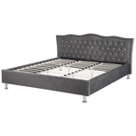 Bett mit Lattenrost Samtstoff METZ 180 x 200 cm Dunkelgrau