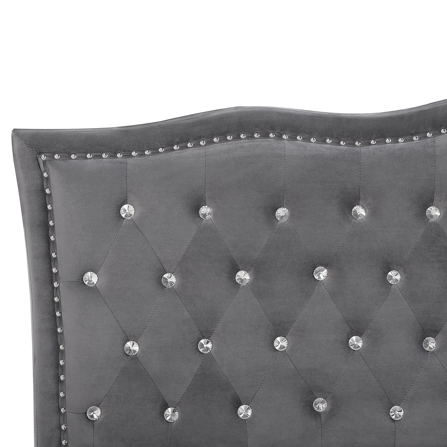 Bett mit Lattenrost Samtstoff METZ 180 x 200 cm Dunkelgrau