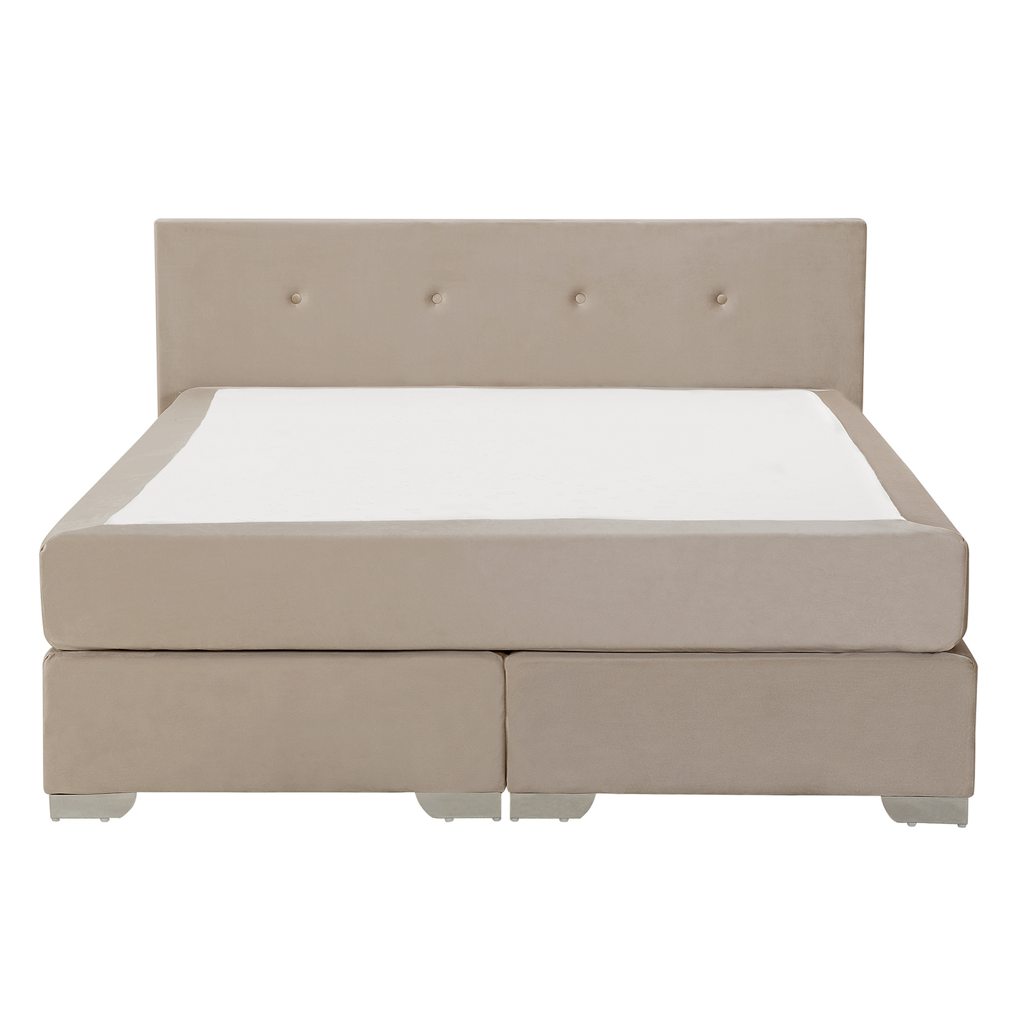 Boxspringbett Samtstoff CONSUL 160 x 200 cm Hellbeige