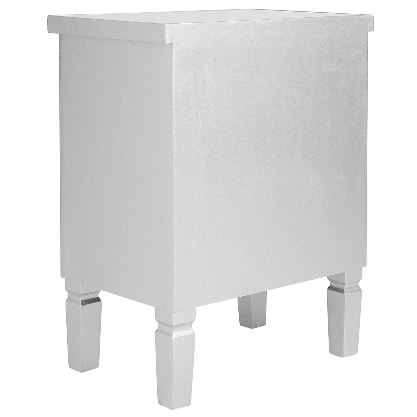 Nachttisch mit 2 Schubladen TIGY Glas Silber
