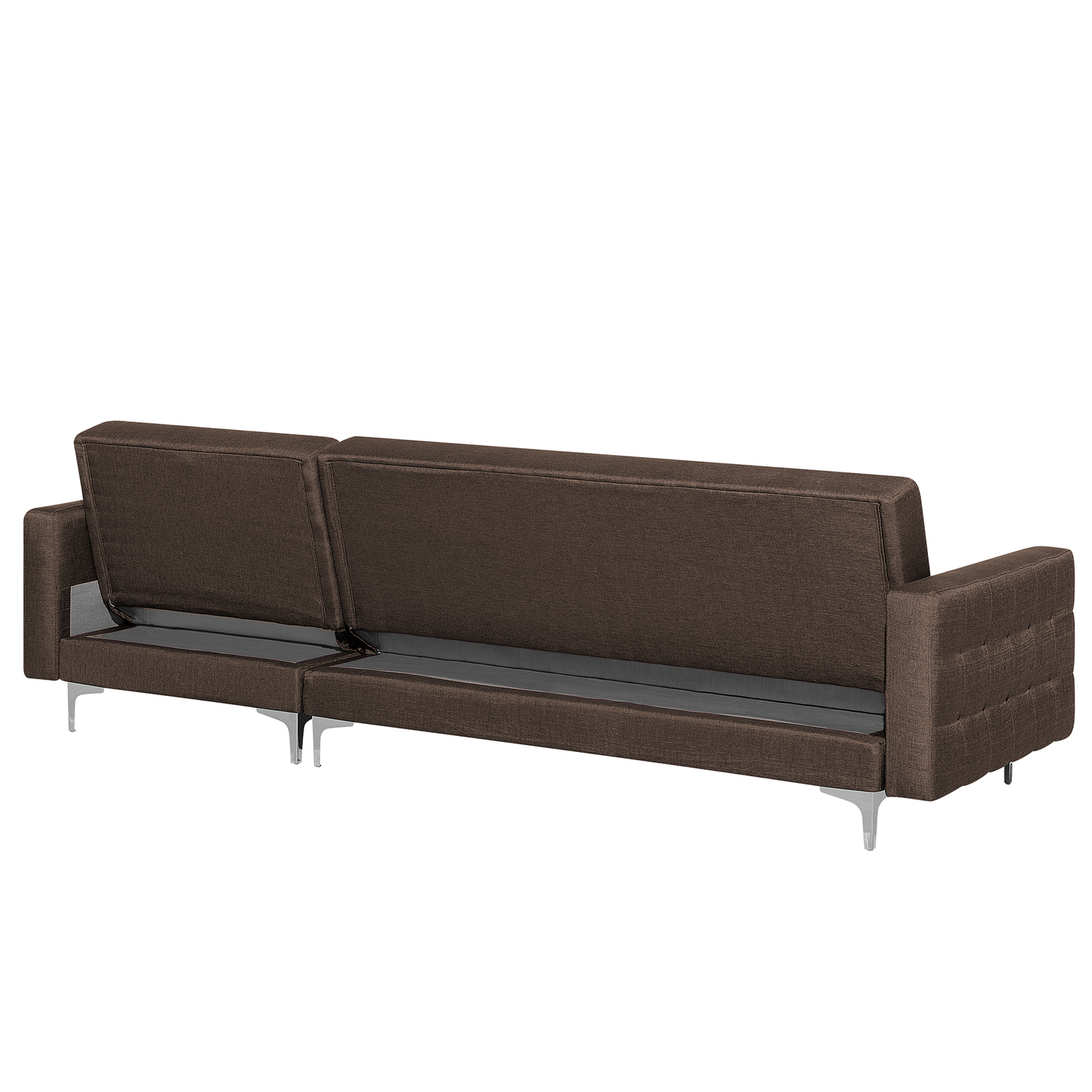 4-Sitzer Ecksofa dunkelbraun Schlaffunktion linksseitig ABERDEEN