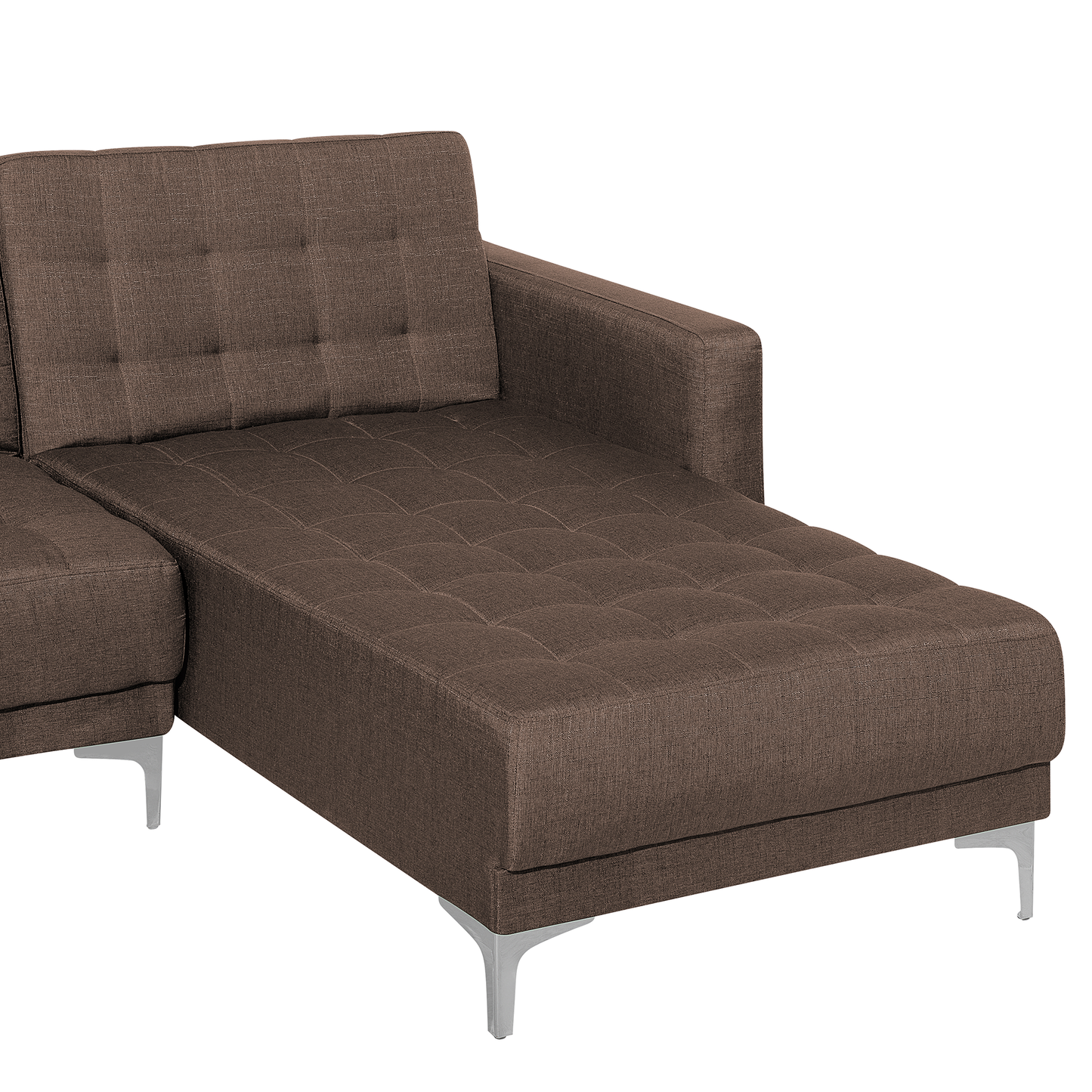 Schlafsofa Polsterbezug dunkelbraun linksseitig mit Ottomane ABERDEEN