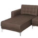 Schlafsofa U-förmig Polsterbezug dunkelbraun ABERDEEN