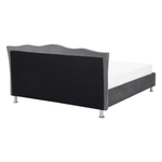 Bett mit Stauraum Samtstoff METZ 140 x 200 cm Dunkelgrau