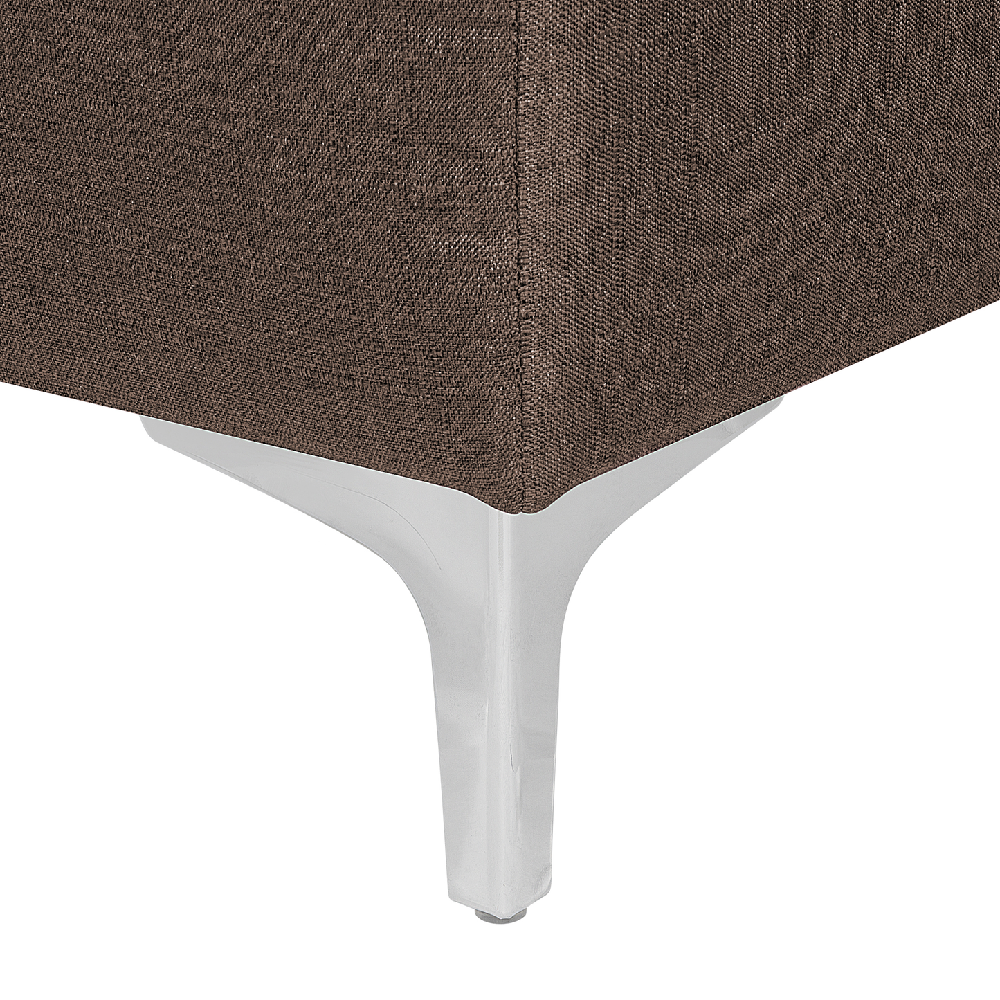 Chaiselongue Polsterbezug dunkelbraun / silber ABERDEEN