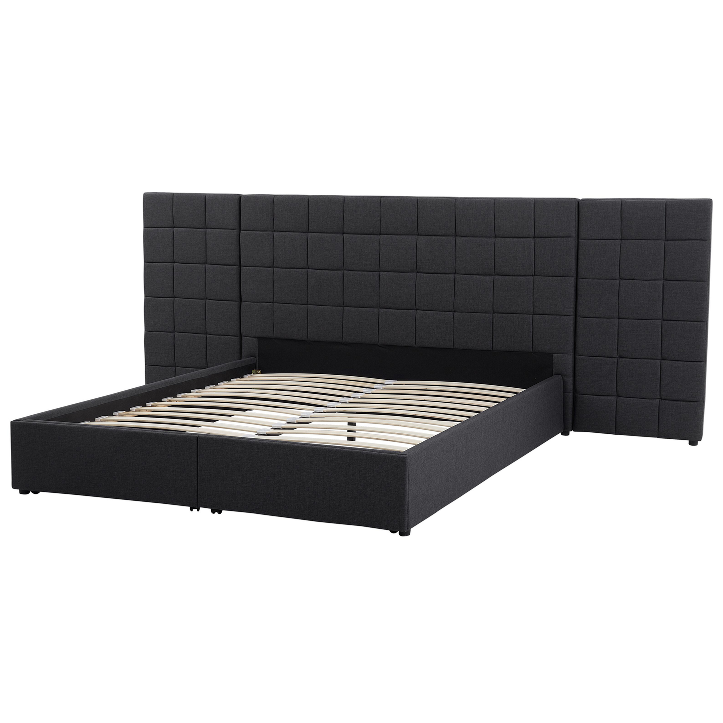 Polsterbett Leinenoptik grau Lattenrost 180 x 200 cm MILLAU