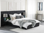 Bett mit Schubladen Stoff MILLAU 160 x 200 cm Dunkelgrau