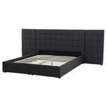 Bett mit Schubladen Stoff MILLAU 160 x 200 cm Dunkelgrau