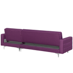 4-Sitzer Ecksofa violett Schlaffunktion linksseitig ABERDEEN