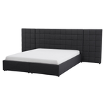 Bett mit Schubladen Stoff MILLAU 160 x 200 cm Dunkelgrau