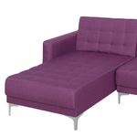 Schlafsofa U-förmig Polsterbezug violett mit Ottomane ABERDEEN