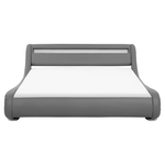 Wasserbett Kunstleder grau 160 x 200 cm mit LED-Beleuchtung AVIGNON