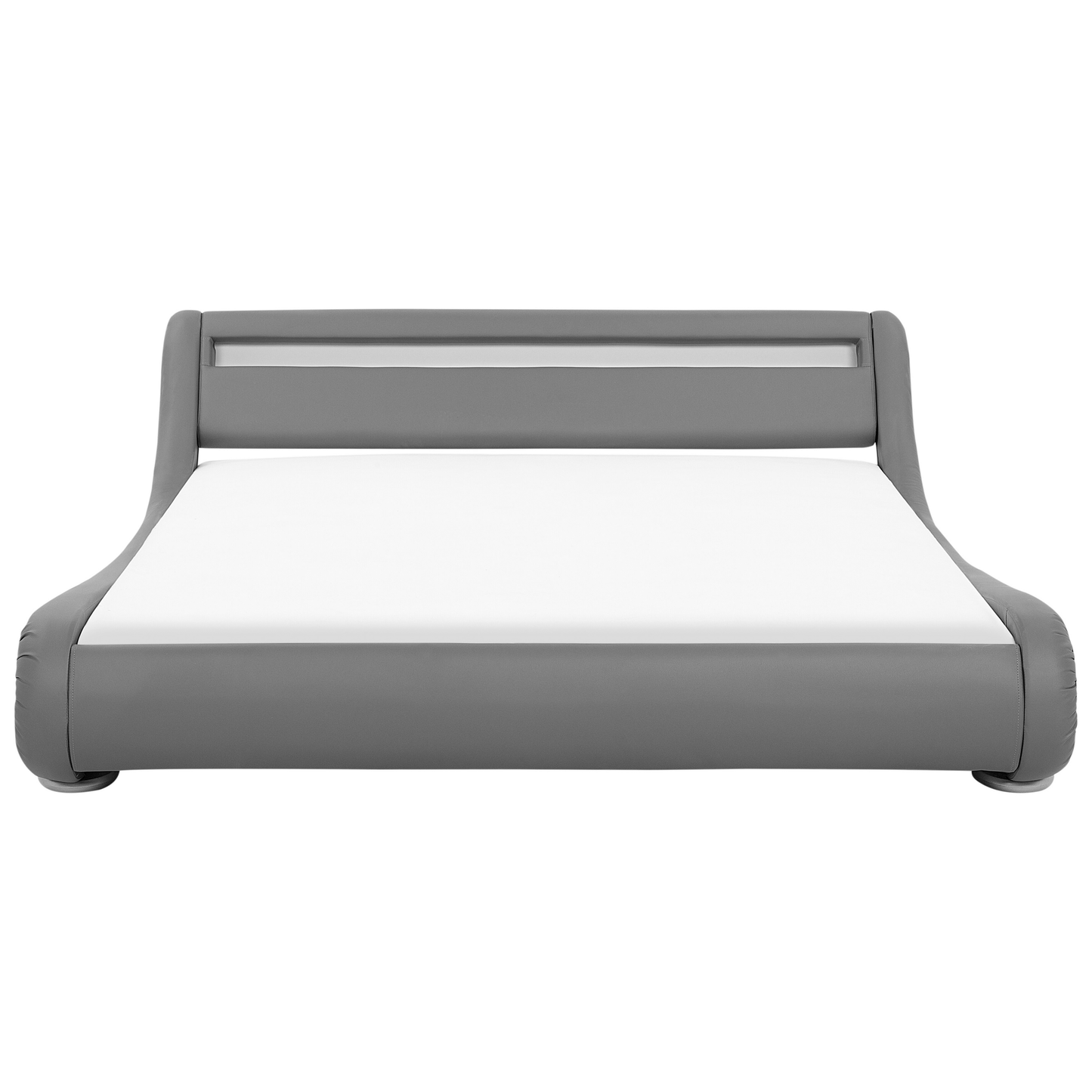 Wasserbett Kunstleder grau 180 x 200 cm mit LED-Beleuchtung AVIGNON