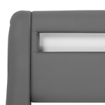 Wasserbett Kunstleder grau 180 x 200 cm mit LED-Beleuchtung AVIGNON