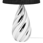 Tischlampe schwarz / silber 65 cm Kegelform VISELA