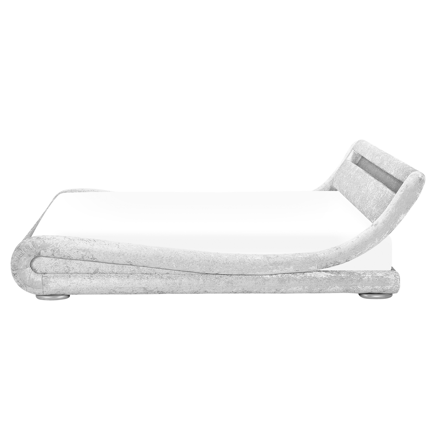 Wasserbett Samtstoff Silber 160 x 200 cm mit LED-Beleuchtung AVIGNON