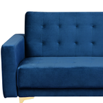 Schlafsofa 3-Sitzer Samtstoff marineblau ABERDEEN
