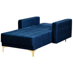 Chaiselongue Samtstoff marineblau / gold ABERDEEN