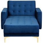 Chaiselongue Samtstoff marineblau / gold ABERDEEN