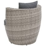 Bistro Set inkl. Kissen CAPRI Polyrattan Grau
