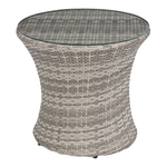 Bistro Set inkl. Kissen CAPRI Polyrattan Grau