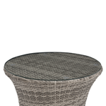 Bistro Set inkl. Kissen CAPRI Polyrattan Grau