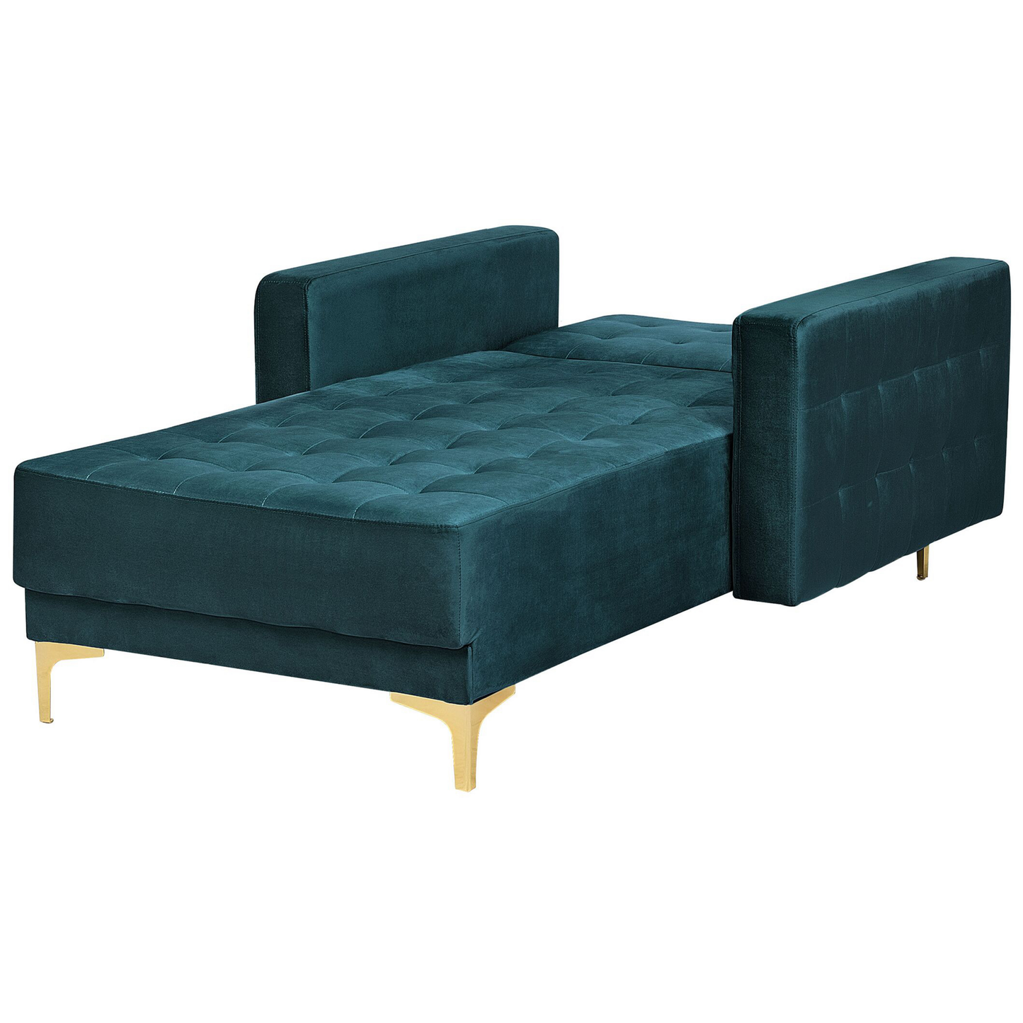 Chaiselongue Samtstoff blaugrün / gold ABERDEEN
