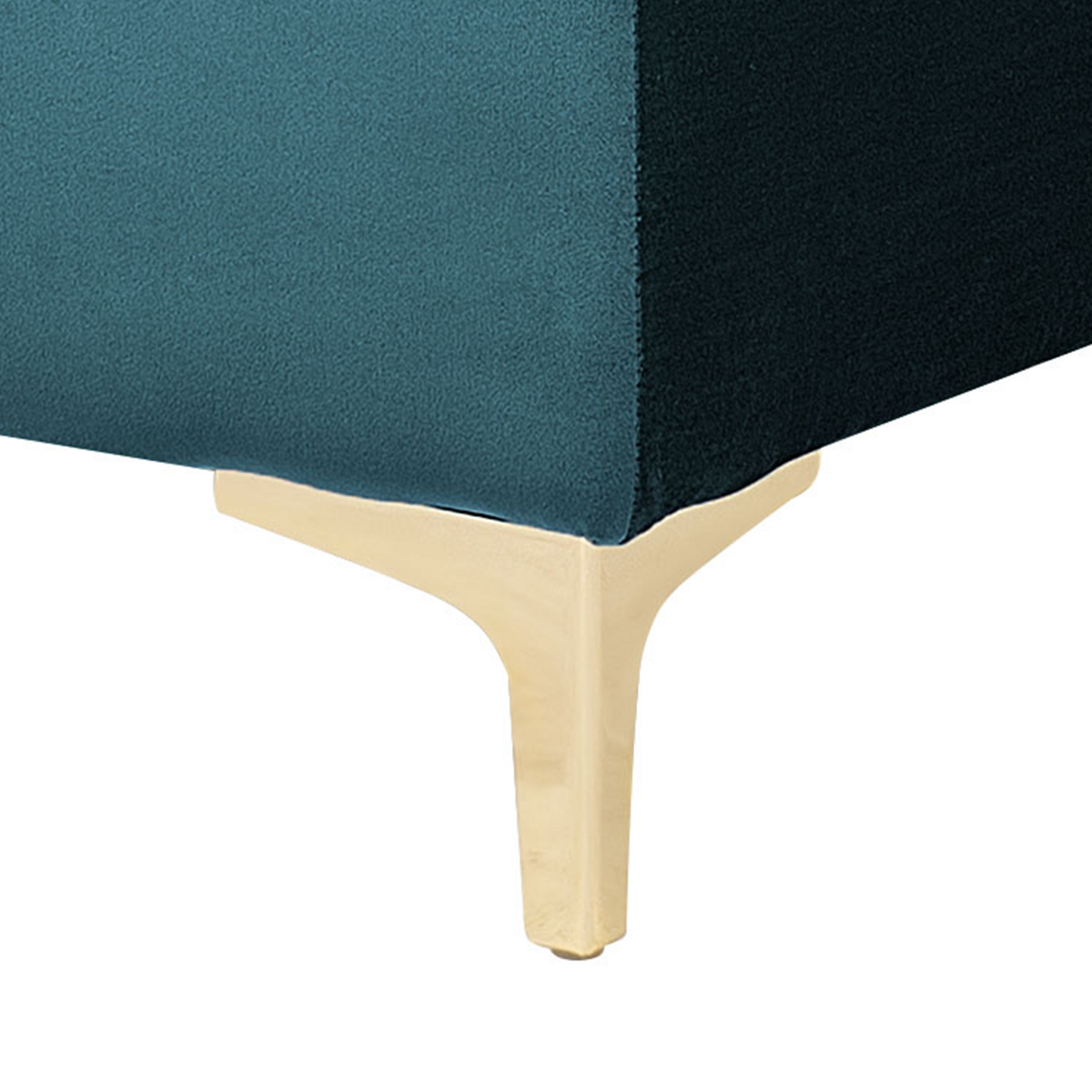 Chaiselongue Samtstoff blaugrün / gold ABERDEEN